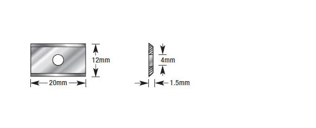 CNC Insert Knife | 20 x 12 x 1.5mm | SCK-20 | 738685343203