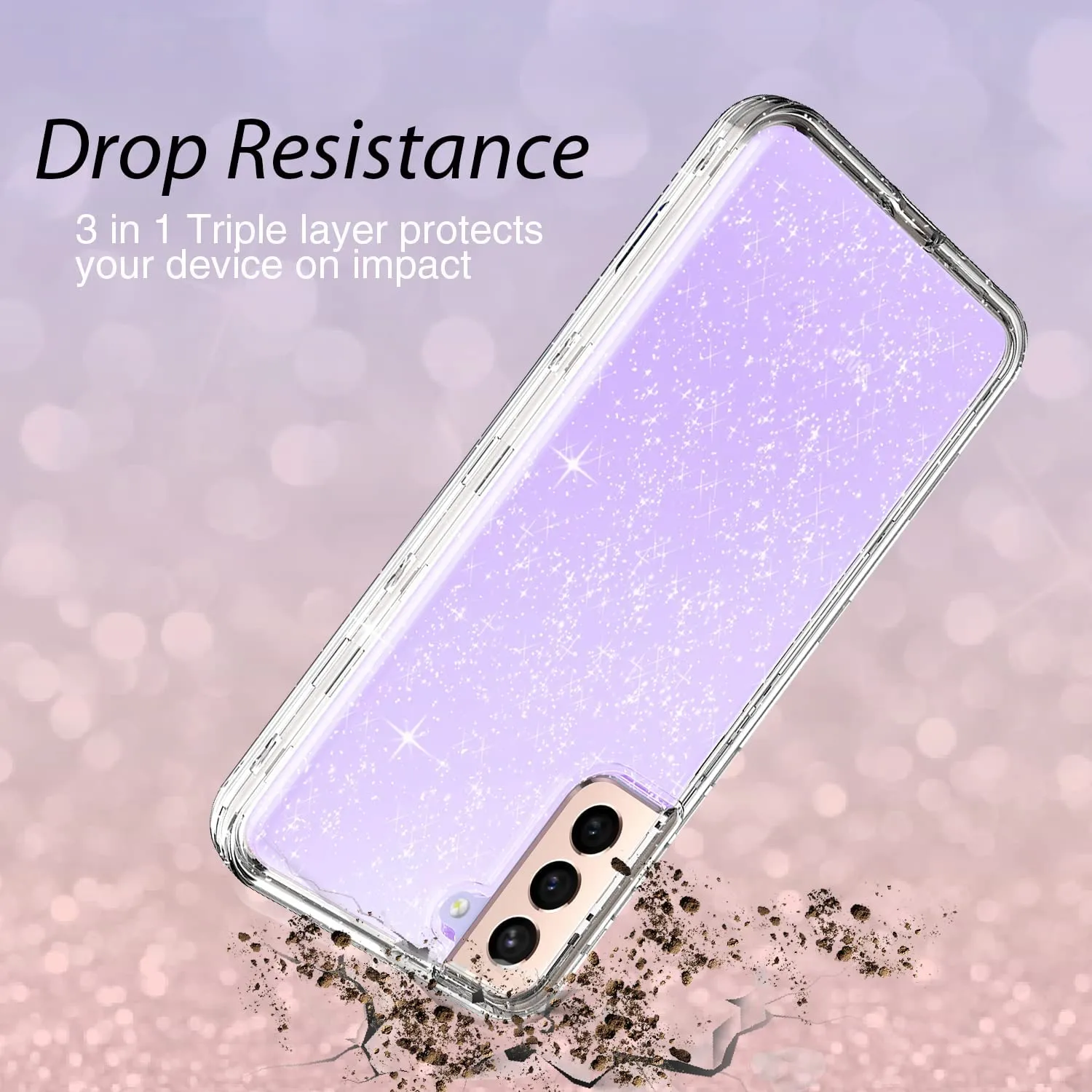 Coolwee Crystal Glitter Galaxy S22 Plus Heavy Full Protective Case