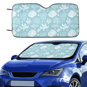 Coral Reef Sun Visor for Windshield, Blue Sea Ocean Car Accessories Auto SUV Vehicle Protector Window Shade Visor Screen Cover Decor