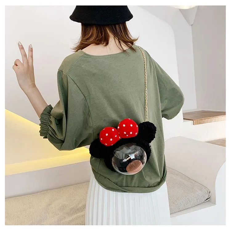 Cute Minnie Mouse Crochet Crossbody Purse Minnie Mouse Crochet Shoulder Bags for Girl Minnie Mouse Crochet Crossbody Purses