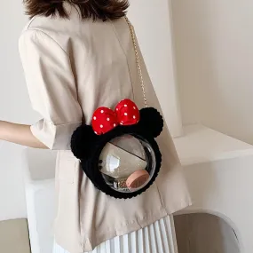 Cute Minnie Mouse Crochet Crossbody Purse Minnie Mouse Crochet Shoulder Bags for Girl Minnie Mouse Crochet Crossbody Purses