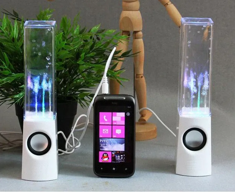 Dancing Water Speaker Active Portable Mini USB LED Light Speaker For iphone ipad PC MP3 MP4 PSP subwoofer water-column audio