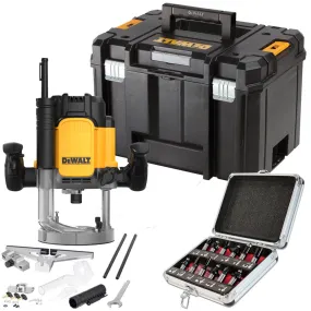 Dewalt DWE625KT 1/2in Plunge Router 2300W 240V with 1/2" 12 Piece Cutter Set