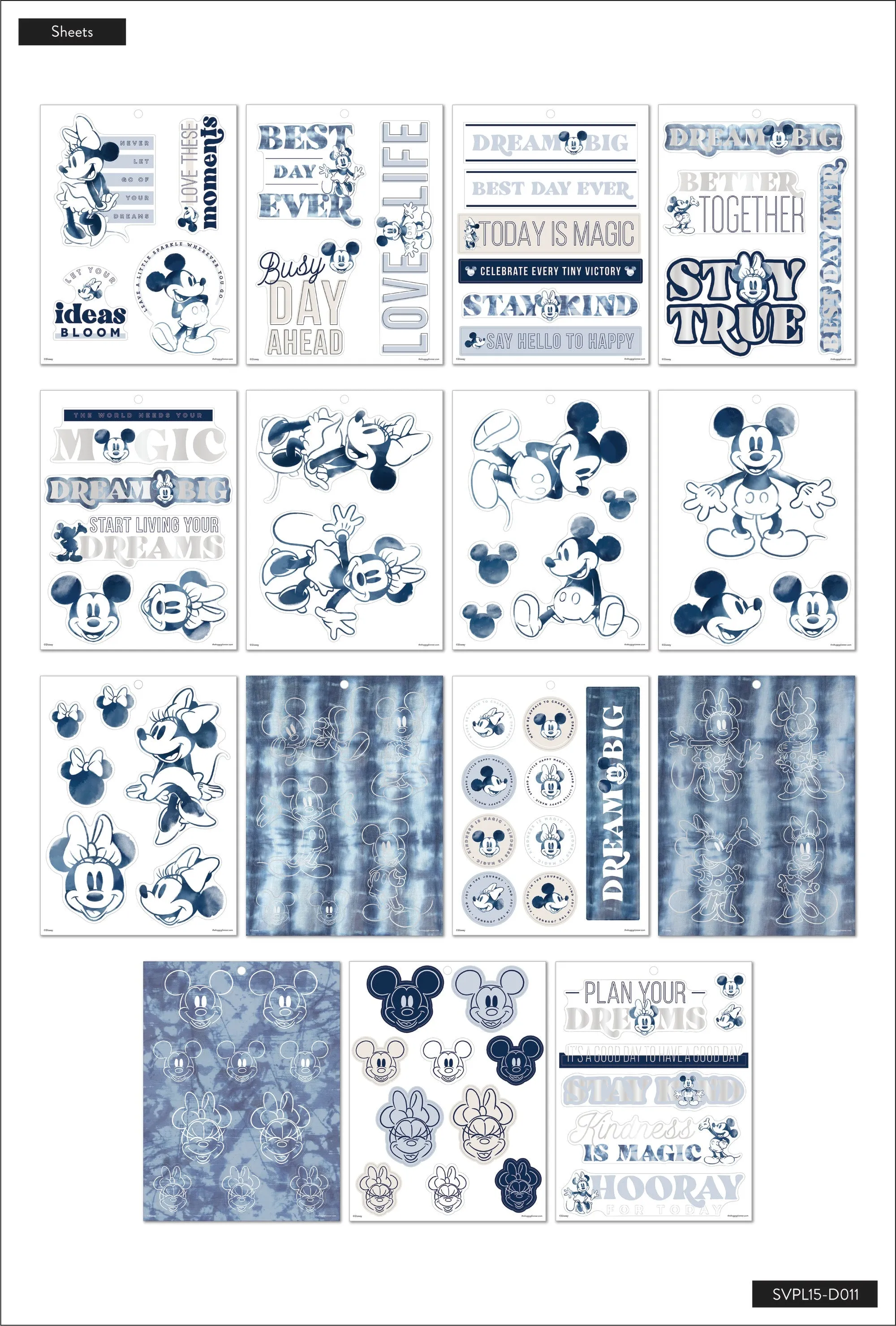 Disney© Mickey Mouse & Minnie Mouse Indigo Large Value Pack Stickers