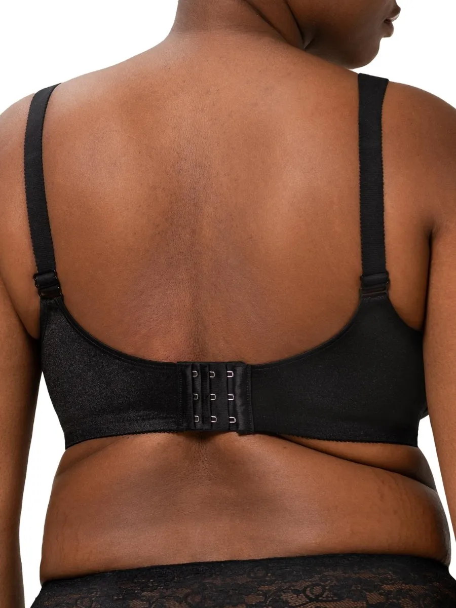 Doreen   Cotton Full Cup Bra - Black