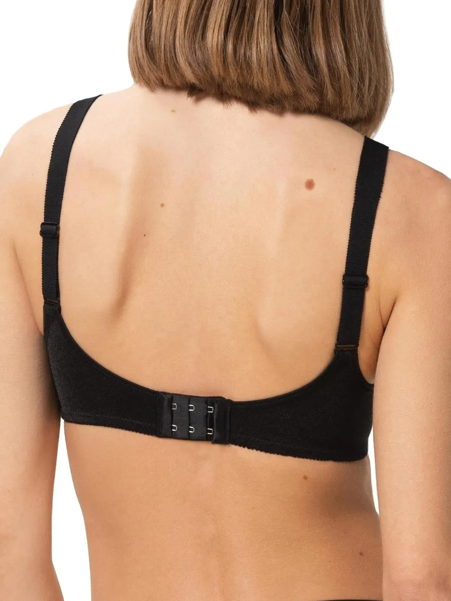 Doreen   Cotton Full Cup Bra - Black