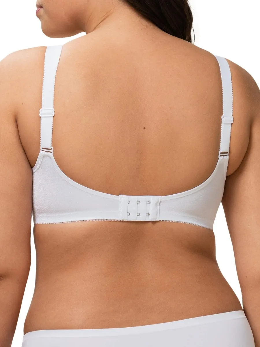 Doreen   Cotton Full Cup Bra - White