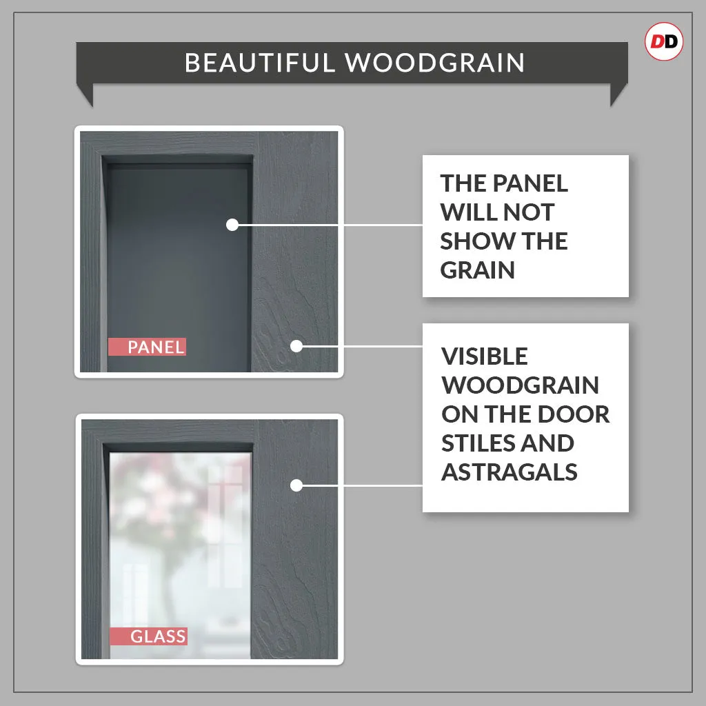 Double Sliding Door & Premium Wall Track - Eco-Urban® Marfa 4 Panel Doors DD6313 - 6 Colour Options