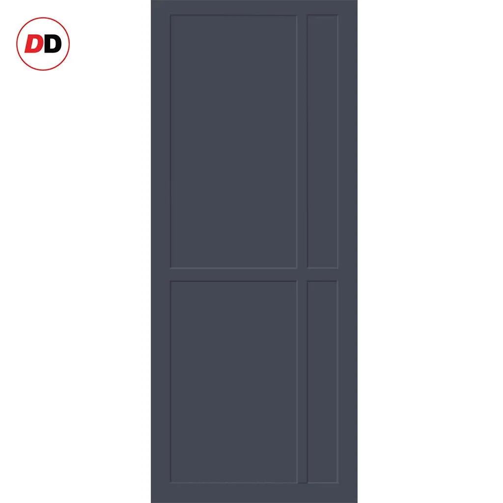 Double Sliding Door & Premium Wall Track - Eco-Urban® Marfa 4 Panel Doors DD6313 - 6 Colour Options