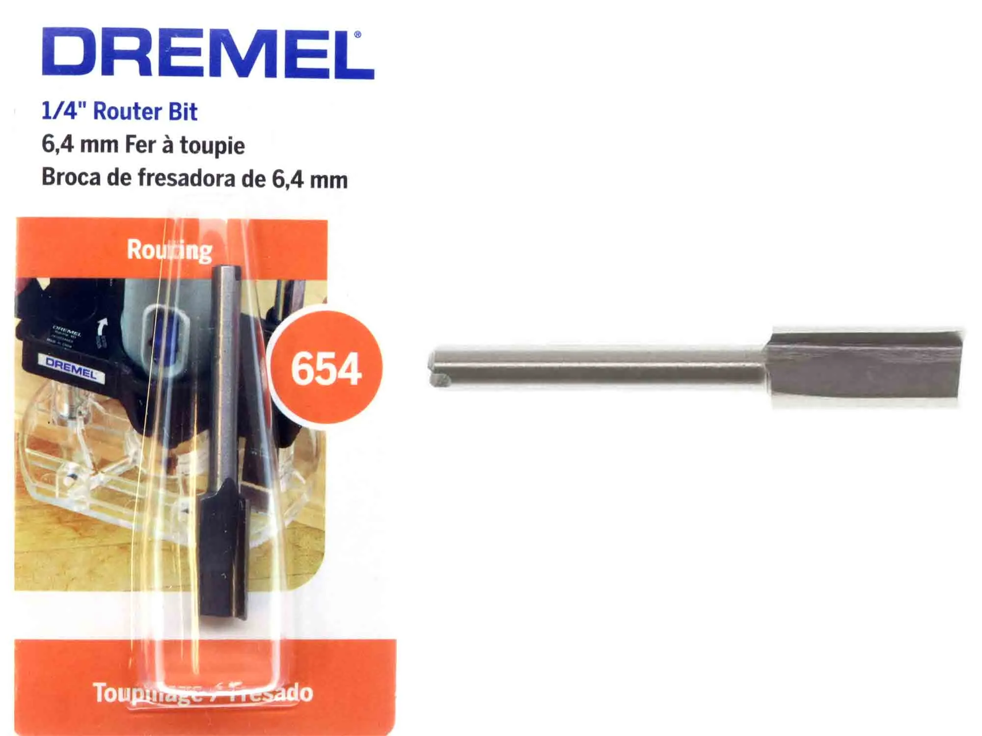 Dremel 654 -1/4 inch STRAIGHT Router Bit