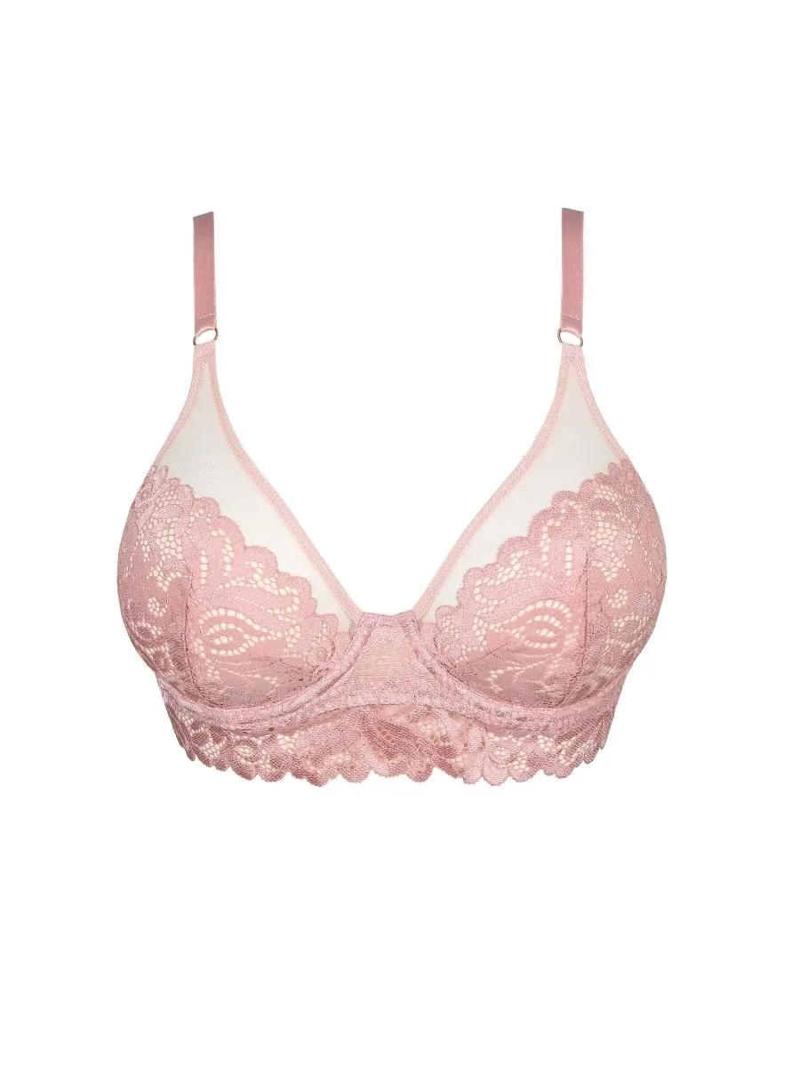 Elis Plunge Longline Bra - Vintage Pink