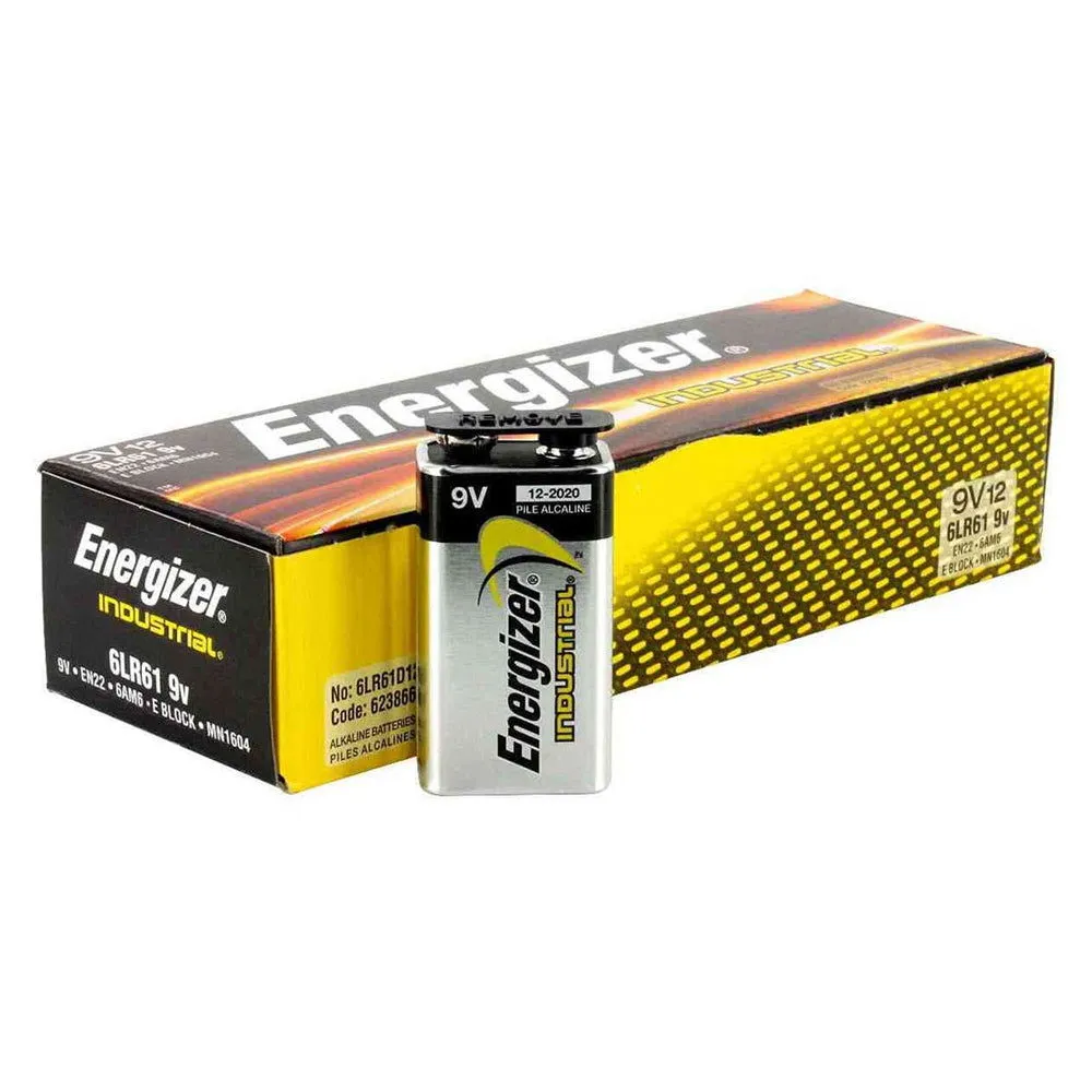 Energizer 9v Industrial Alkaline Batteries 6LR61 9Volts EN22