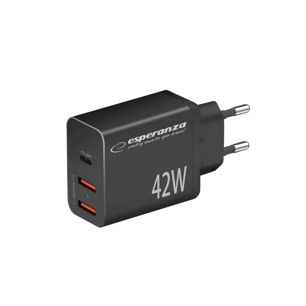 Esperanza Ezc106k Mains Charger 42W Black