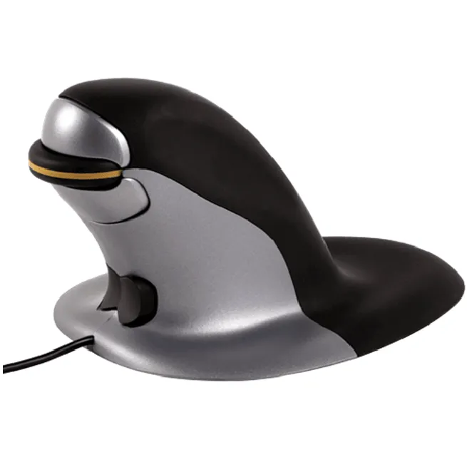 Fellowes Penguin Ambidextrous Vertical Mouse Wired Medium Black/Grey