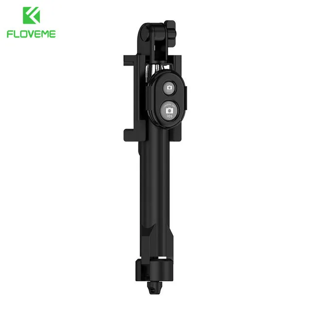 FLOVEME Foldable Mini Selfie Stick Self Bluetooth Selfie Stick Tripod Bluetooth Shutter Remote Controller for iPhone Android