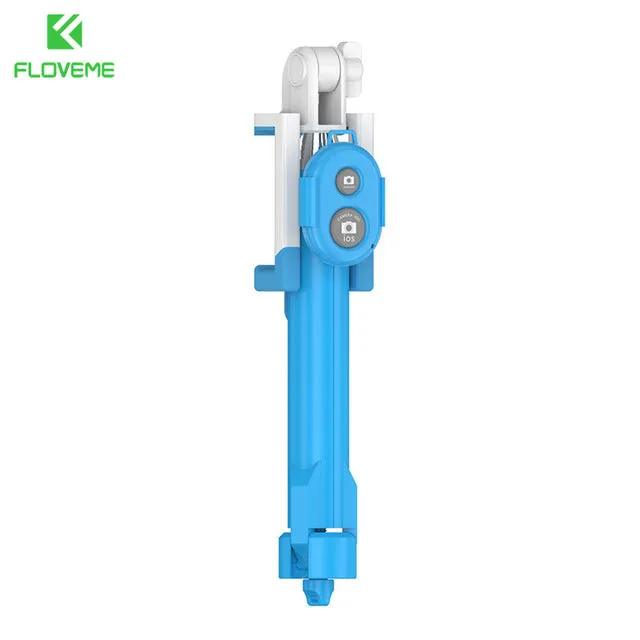 FLOVEME Foldable Mini Selfie Stick Self Bluetooth Selfie Stick Tripod Bluetooth Shutter Remote Controller for iPhone Android