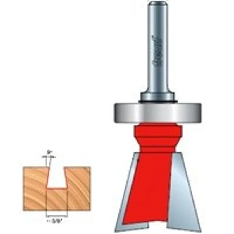 Freud 22-102 Router Bit, 3/8 in Dia Cutter, 1-7/8 in OAL, 1/4 in Dia Shank, 2-Cutter, Carbide :EA: QUANTITY: 1