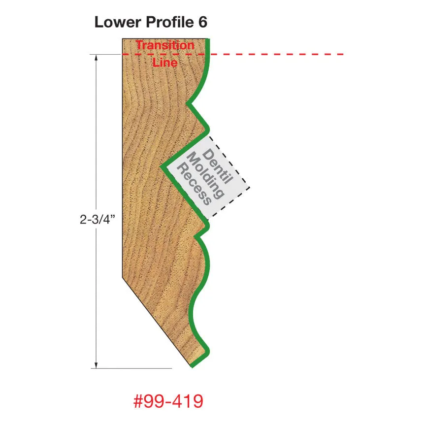 Freud 99-419 1-3/8" (Dia.) Wide Crown Molding System