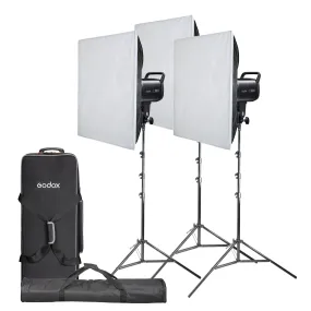 Godox SL100D Three-Head Softbox LED Lighting Kit