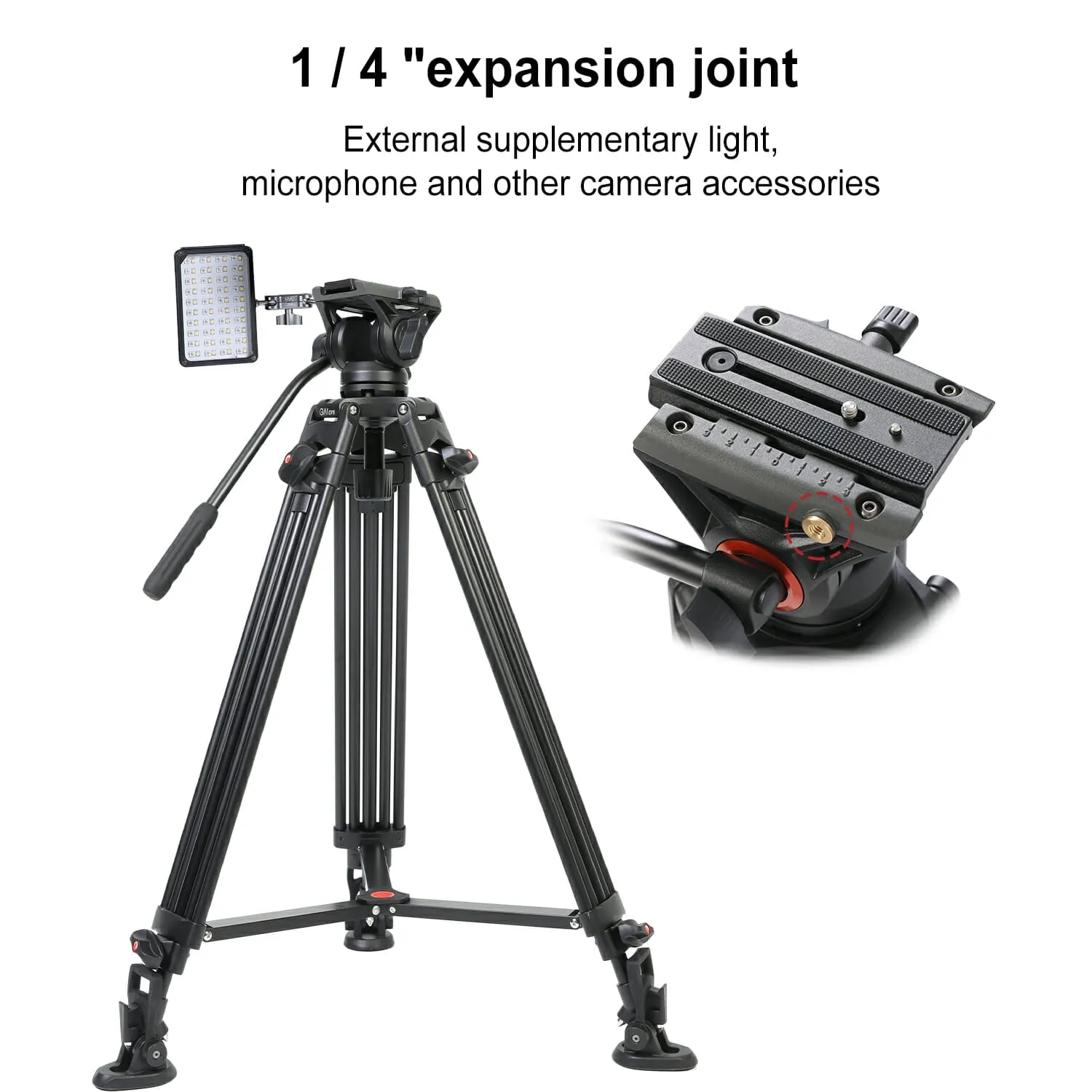 GVM Aluminum Camera Video Tripod DX16 with Fluid Head System