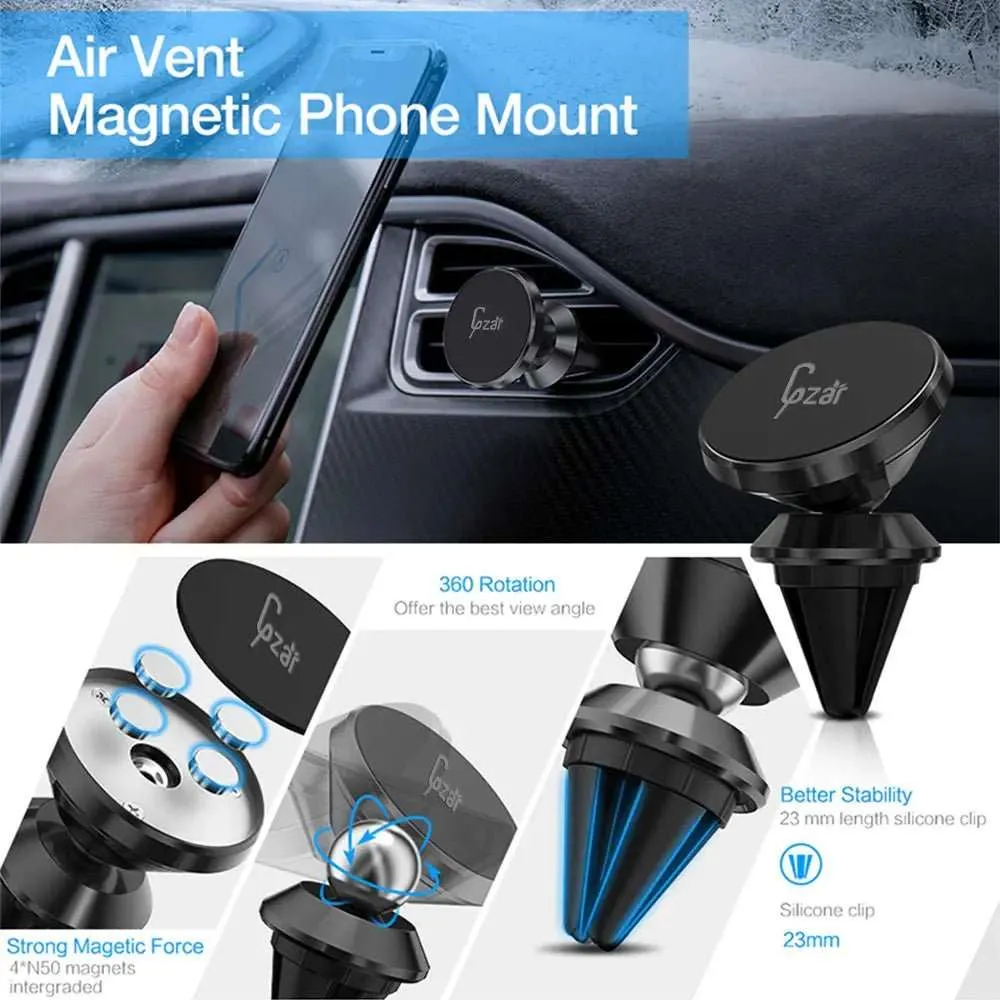 Gzar Magnetic Car Mobile Phone Holders UAE Air Vent Mobile Mount Magnet Clip