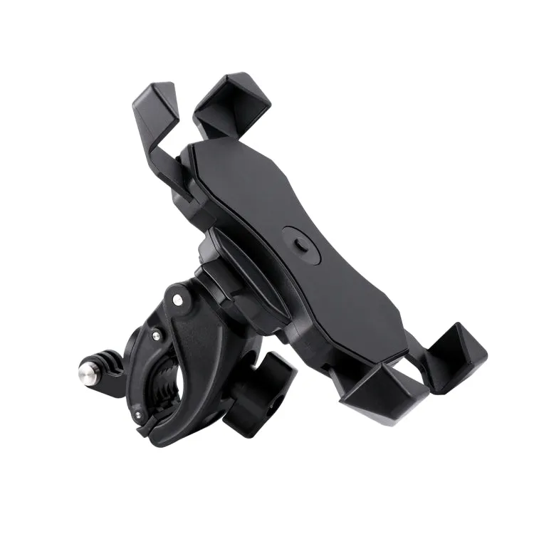 Handlebar Seatpost Pole Mount Bicycle GPS Navigation Bracket Phone Clamp for GoPro, Suitable for 4.0-6.5 inch Mobile Phones(Black)