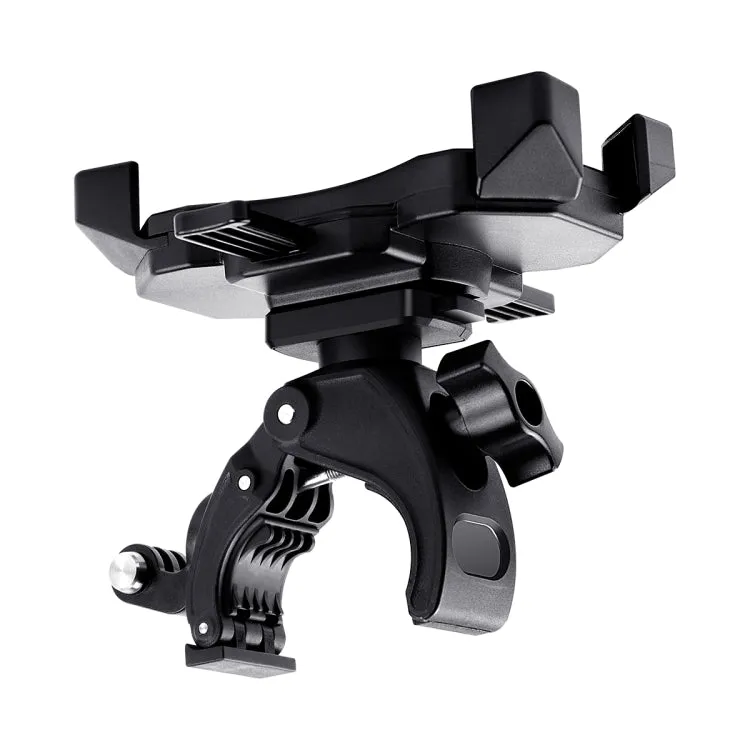 Handlebar Seatpost Pole Mount Bicycle GPS Navigation Bracket Phone Clamp for GoPro, Suitable for 4.0-6.5 inch Mobile Phones(Black)