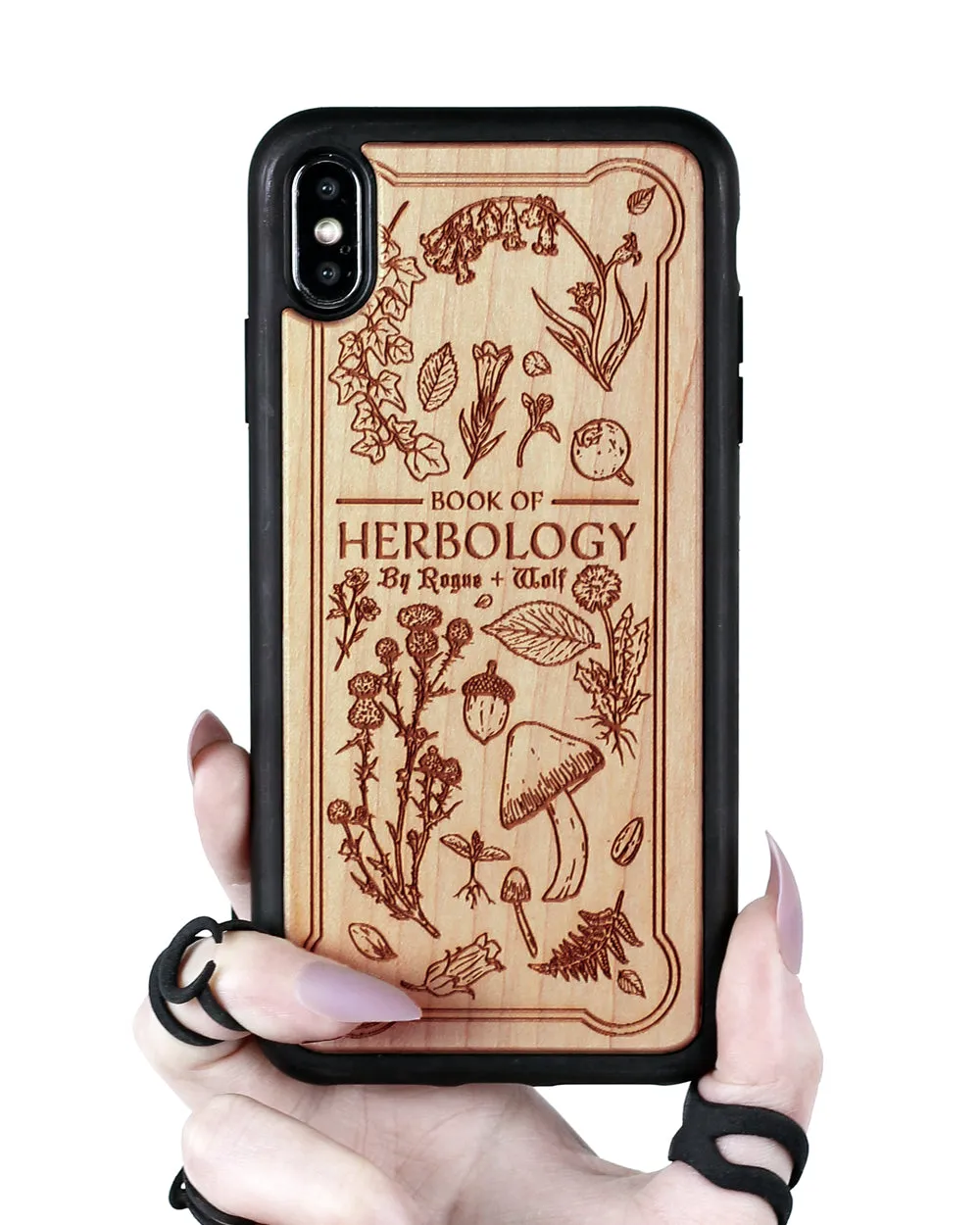 Herbology - Engraved White Maple Wood Phone Case