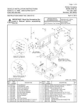 Hiniker Snowplow Mount - Quick Hitch 1 (QH1), 1999-2004 Ford F250-550, 25013118