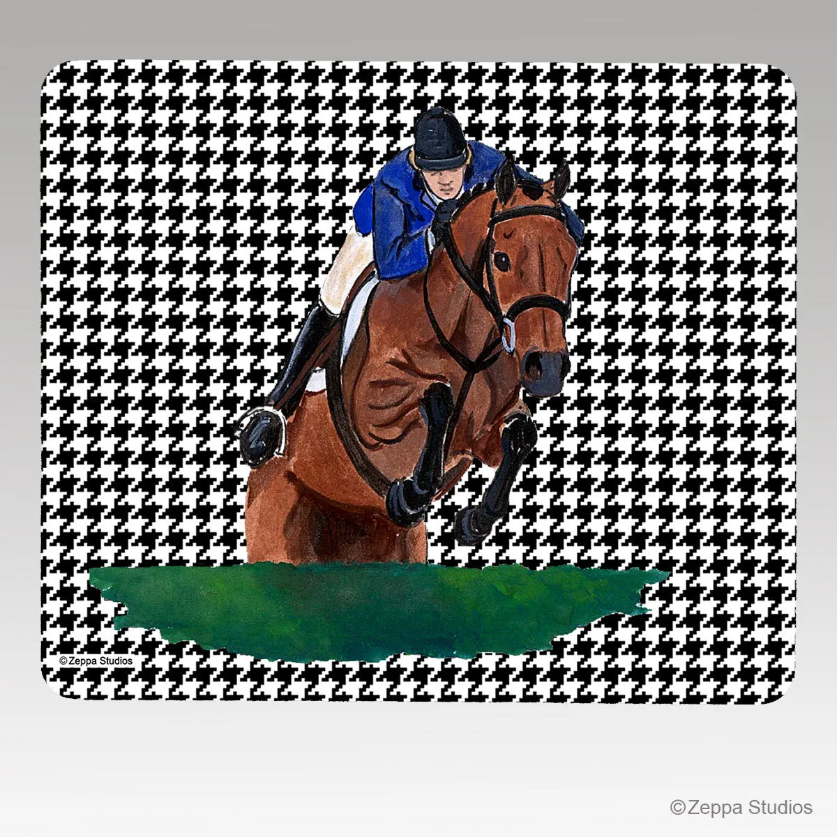 Hunter Jumper Houndstooth Mouse Pad