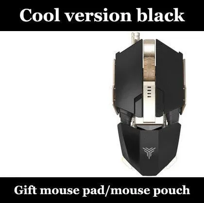 IMMORTAL LUMINOUS USB GAMING MOUSE WIRED MECHANICAL MOUSE FOR VIDEO GAMES LASER ENGINE METAL STRUCTURE SIZE ADJUSTABLE