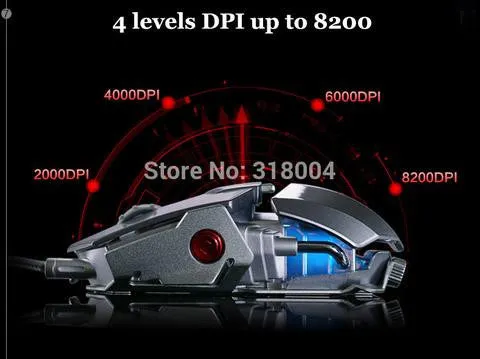 IMMORTAL LUMINOUS USB GAMING MOUSE WIRED MECHANICAL MOUSE FOR VIDEO GAMES LASER ENGINE METAL STRUCTURE SIZE ADJUSTABLE