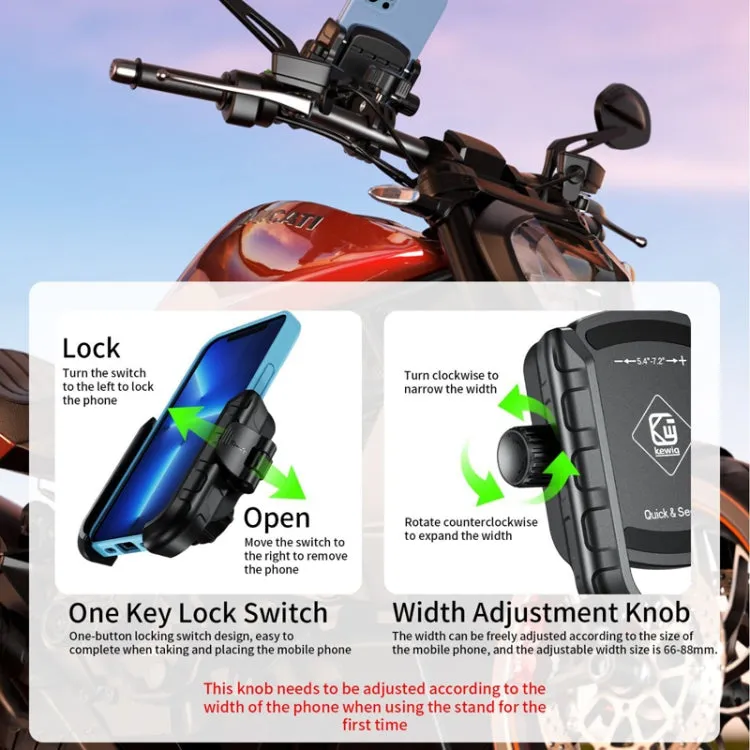 Kewig Electrical Bike Vigorously Clip Base Bracket Outdoor Cycling Cell Phone Navigation Holder, Model: M8SP-C4