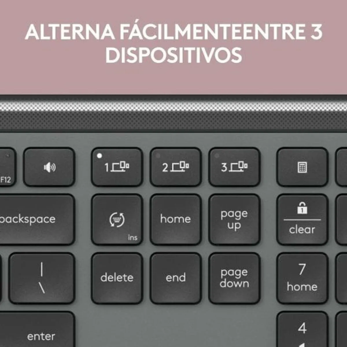 Keyboard Logitech Grey Spanish Qwerty QWERTY