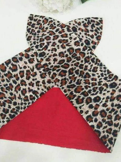 LA CHEETAH LEOPARD PRINT WIRED ROCKABILLY HAIR TIE