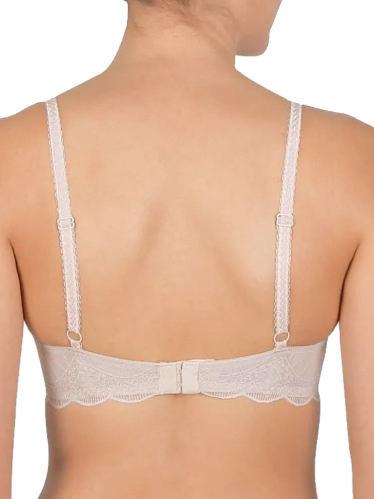 Lace Padded Soft Cup Bra - Light Beige