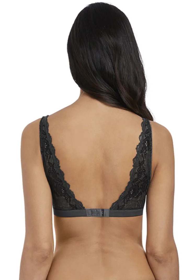 Lace Perfection Non Wired Bralette - Charcoal