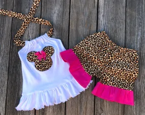 Leopard Print Minnie Short And Halter