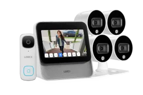 Lorex Smart Home Security Center with Four 1080p Outdoor Wi-Fi Cameras and 2K Video Doorbell