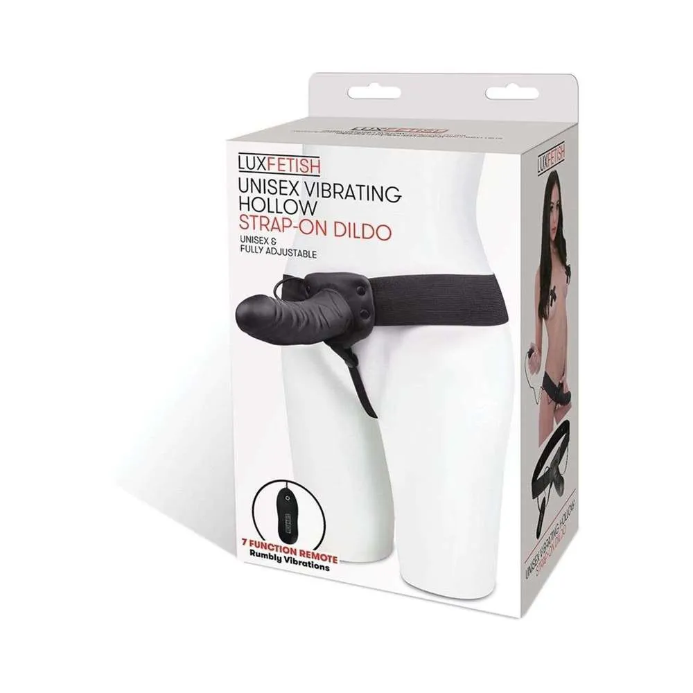 Lux Fetish Unisex Vibrating Hollow Strap On Dildo