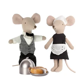 Maileg Maid Mouse, Waiter Mouse and Miniature Cheese Bell Bundle