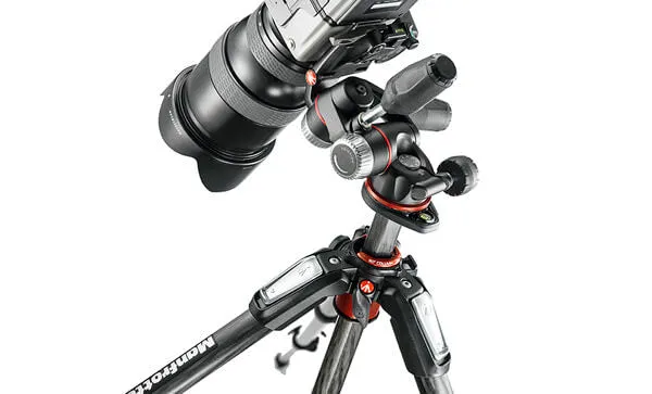 Manfrotto 055 Aluminium 3-section Photo Tripod, With Horizontal Column and Pan/Tilt Head