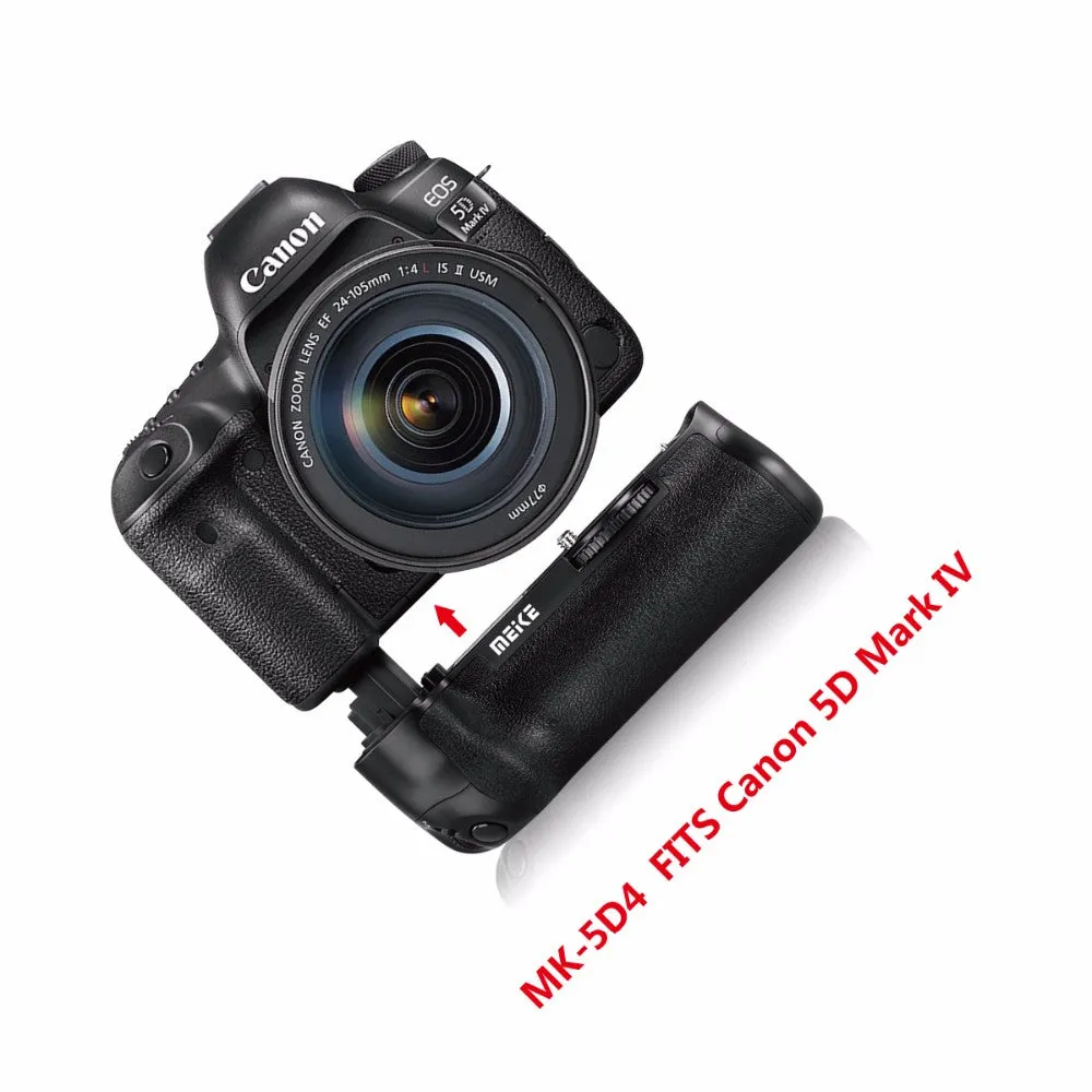 Meike MK-5D4 Multi-Power Battery Grip Pack for Canon EOS 5D Mark-IV DSLR Camera, Canon BG-E20 Replacement