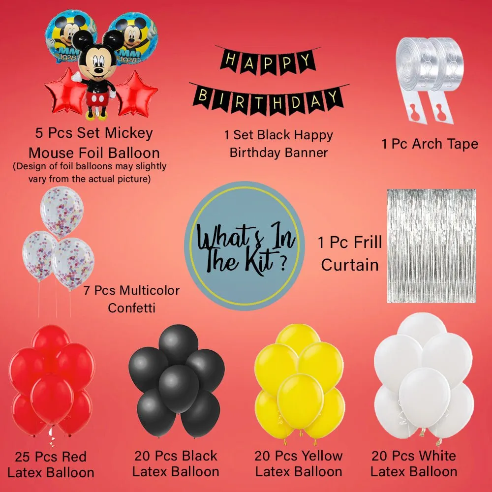 Mickey Mouse Birthday Decoration Kit 100 Pcs - Balloon Bday Decoration