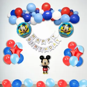 Mickey Mouse Birthday Decorations Kit For Kids 67 Pcs - Bday Decoration