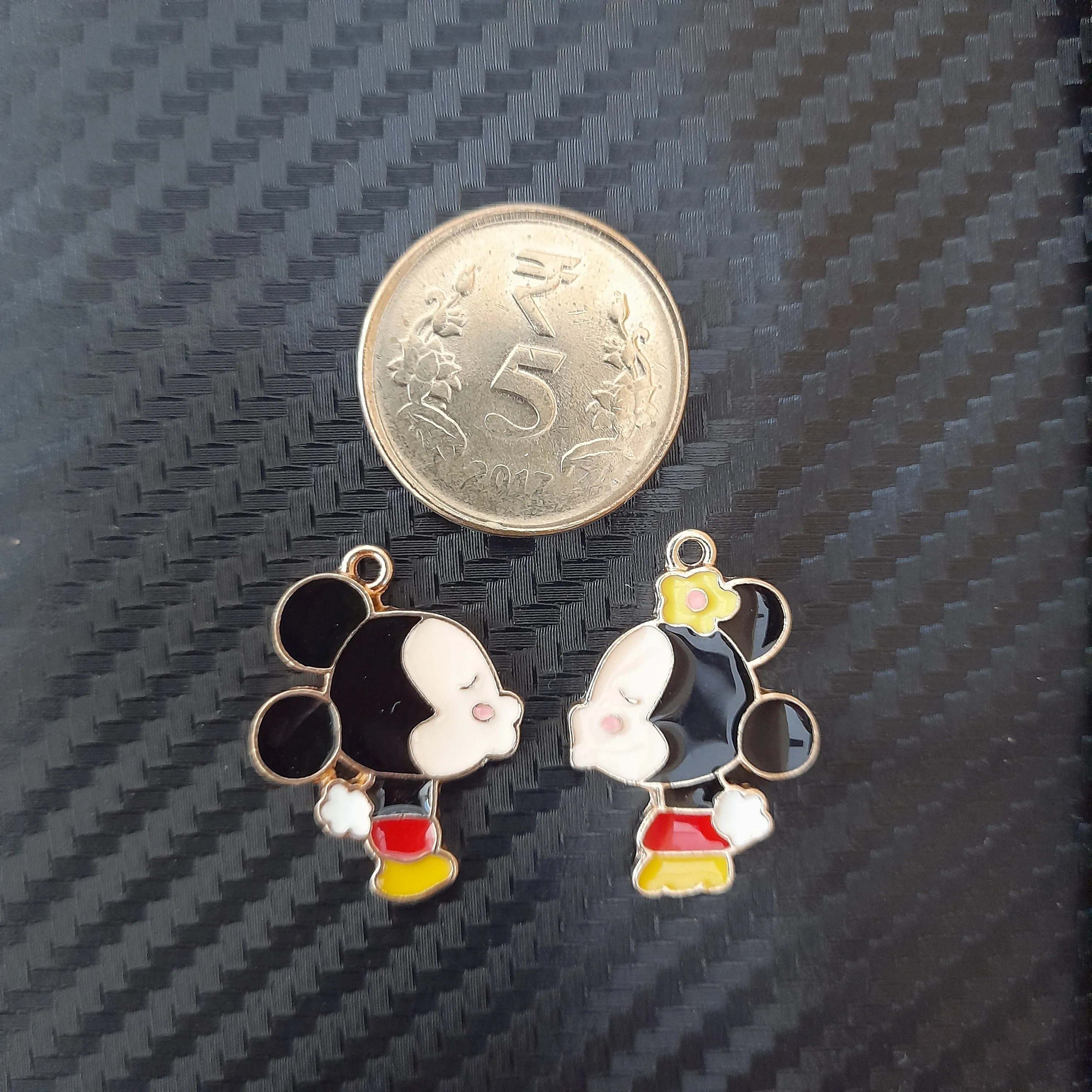 Mickey Mouse Metal Charms - Set Of 2