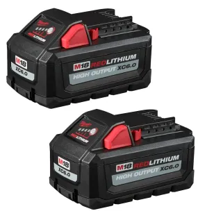 Milwaukee M18 REDLITHIUM 48-11-1862 Battery Pack, 18 V Battery, 6 Ah, Includes: (2) Batteries :PK2: QUANTITY: 1