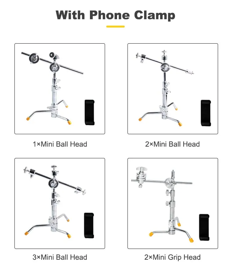 Mini Table Pocket C-Stand with One Ball Heads