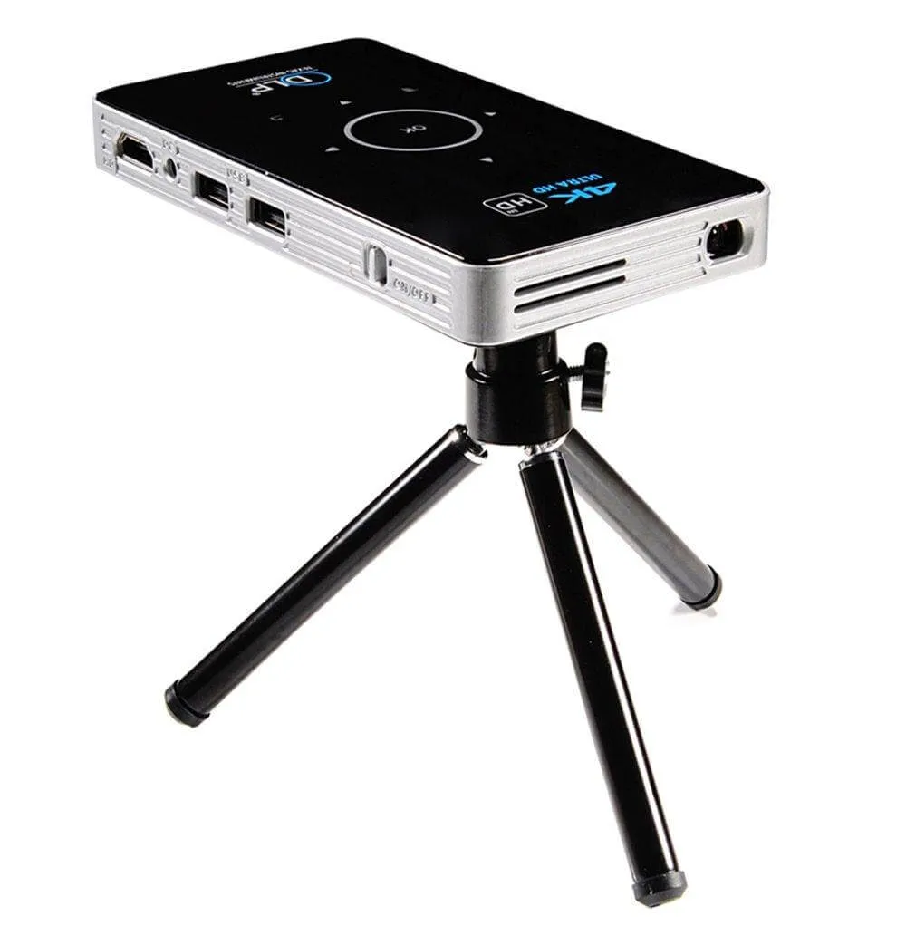 Mini WiFi Projector 4K DLP Android With Tripod