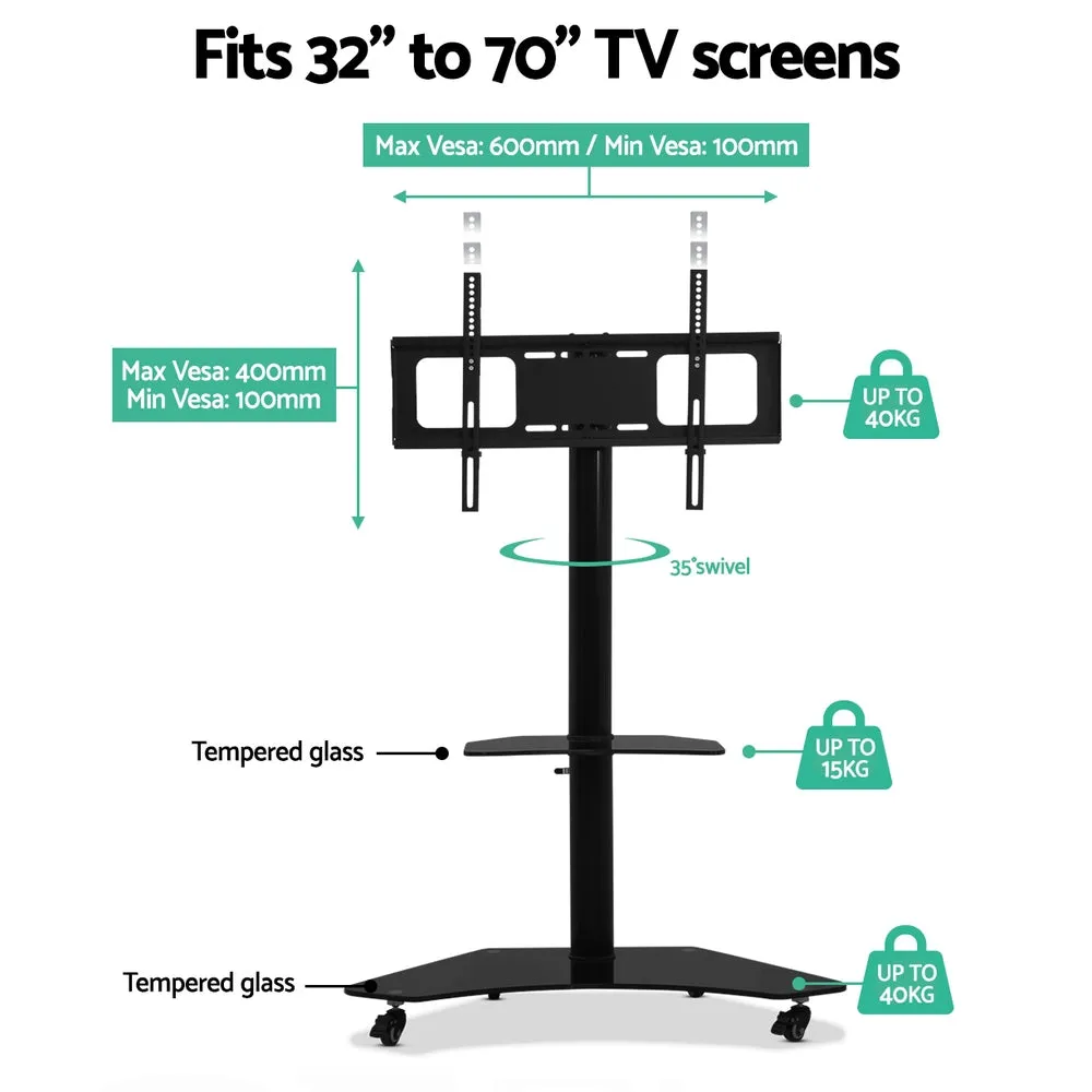 Mobile TV Stand for 32"-70" TVs Mount Bracket Portable Solid Trolley Cart